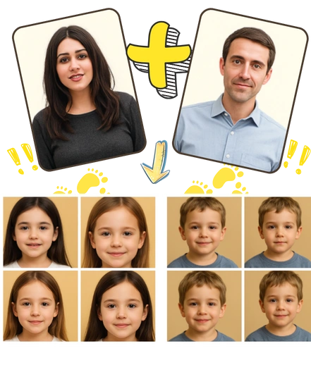 Example of a Couple's AI Generated Child using AI Baby Generator